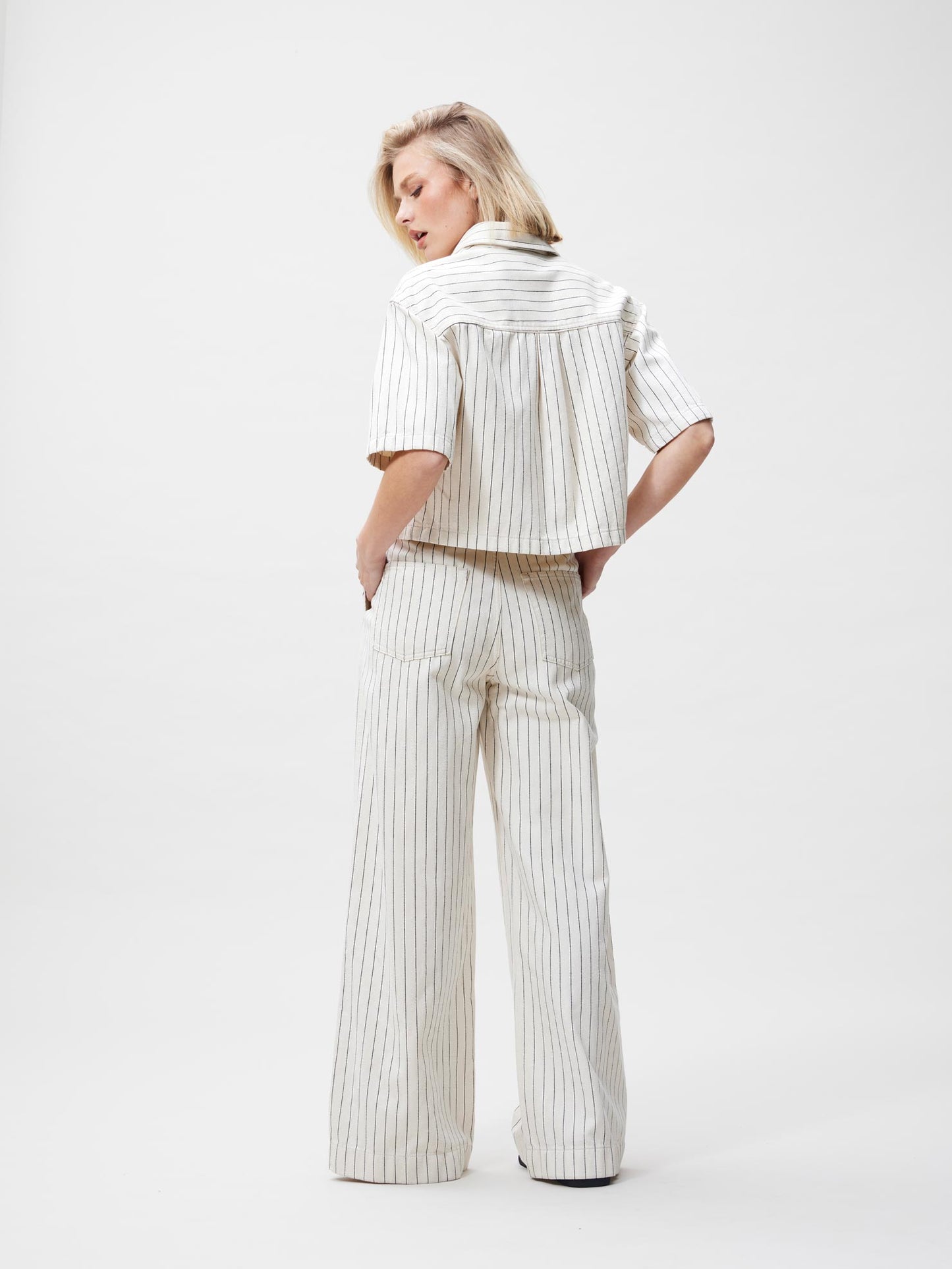 Striped denim blouse