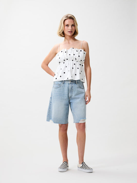 Catwalk Junkie - Dotted spaghetti top - Stippen