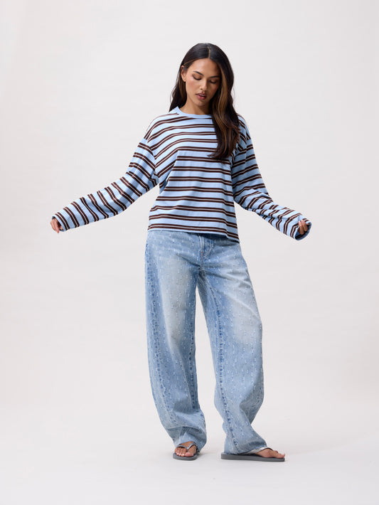 Catwalk Junkie - Striped long sleeve - Air Blue