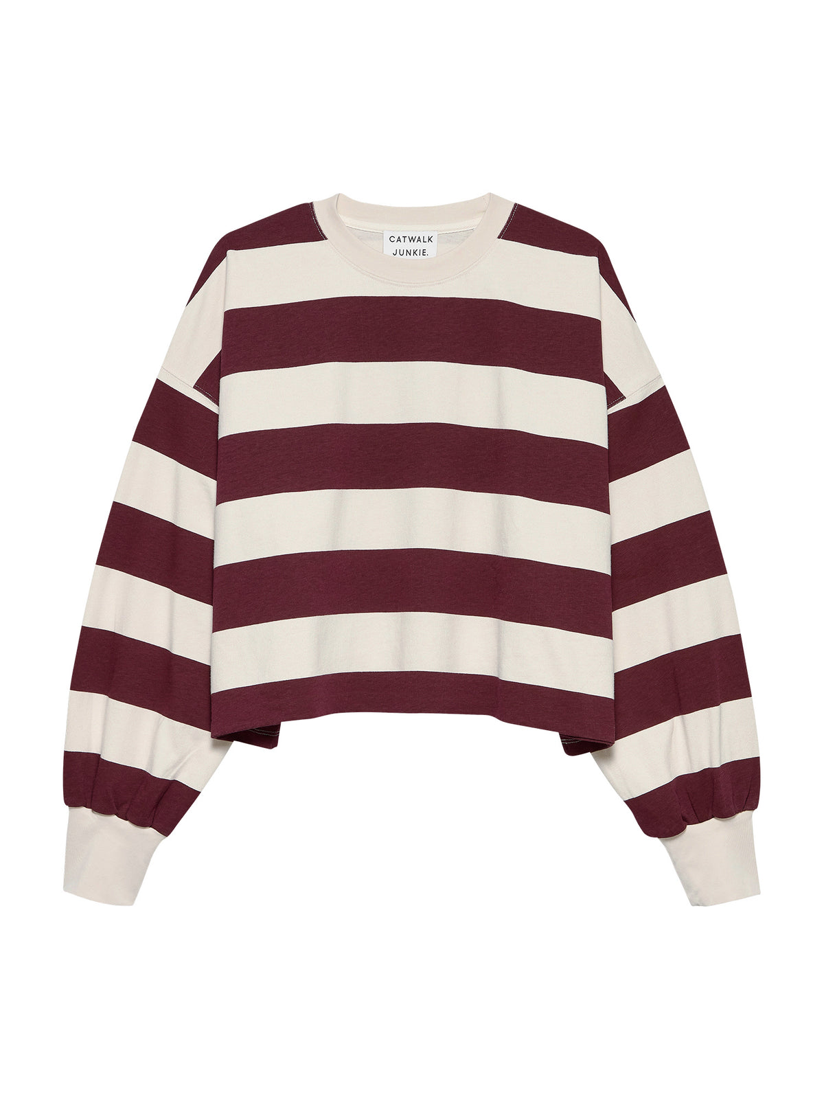 Catwalk Junkie - Oversized striped long sleeve - Merlot