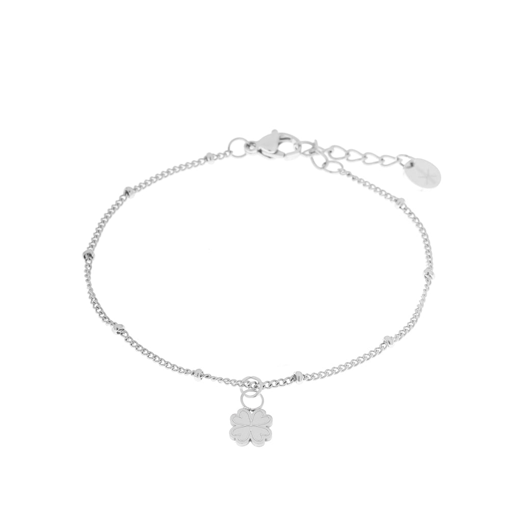 Label Kiki - Lucky clover bracelet silver - Stainless steel & silver plated