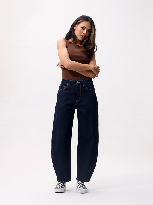Catwalk Junkie - Cropped barrel fit jeans - Dark blue