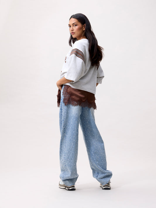 Catwalk Junkie - Lace spaghetti top - Rockey Road
