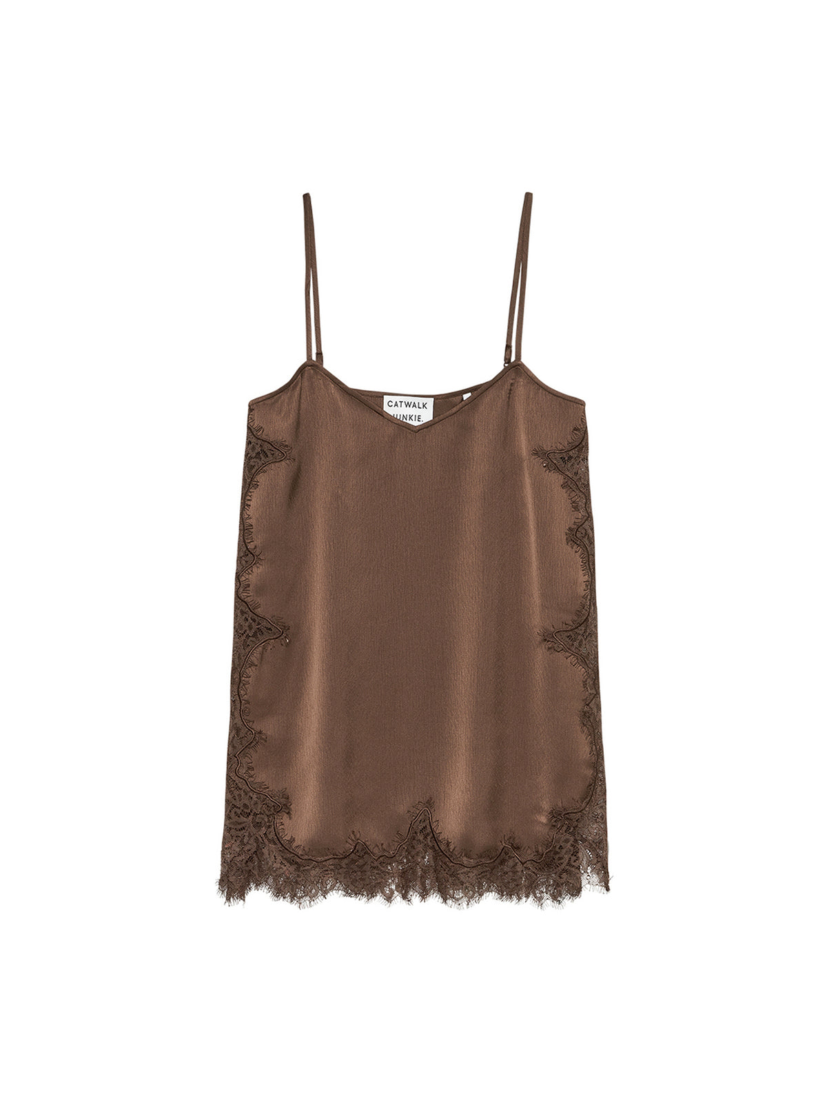 Catwalk Junkie - Lace spaghetti top - Rockey Road