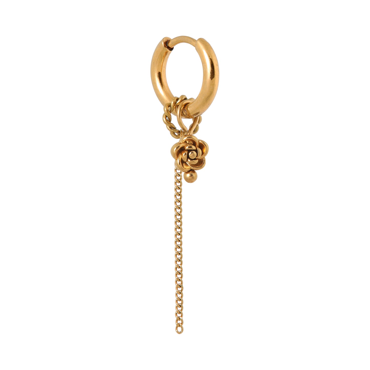 Label Kiki - Chain bloom hoop gold - Stainless steel & gold plated