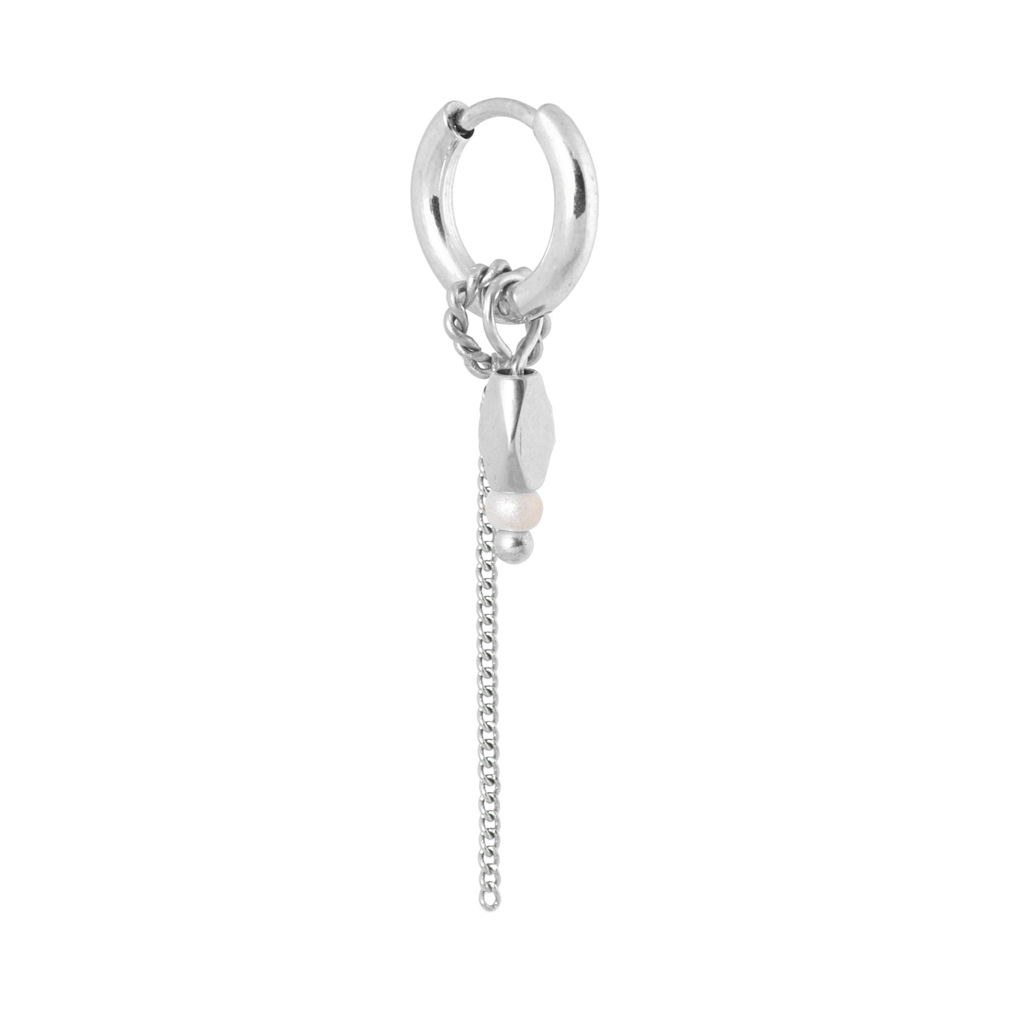 Label Kiki - Chain medusa hoop silver - Stainless steel & silver plated