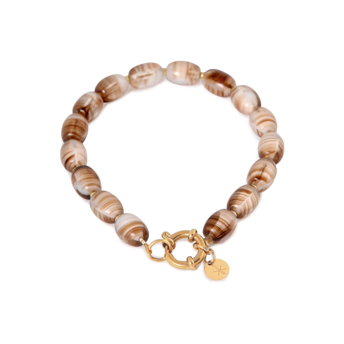 Label Kiki - Dark cookie bracelet gold - Stainless steel