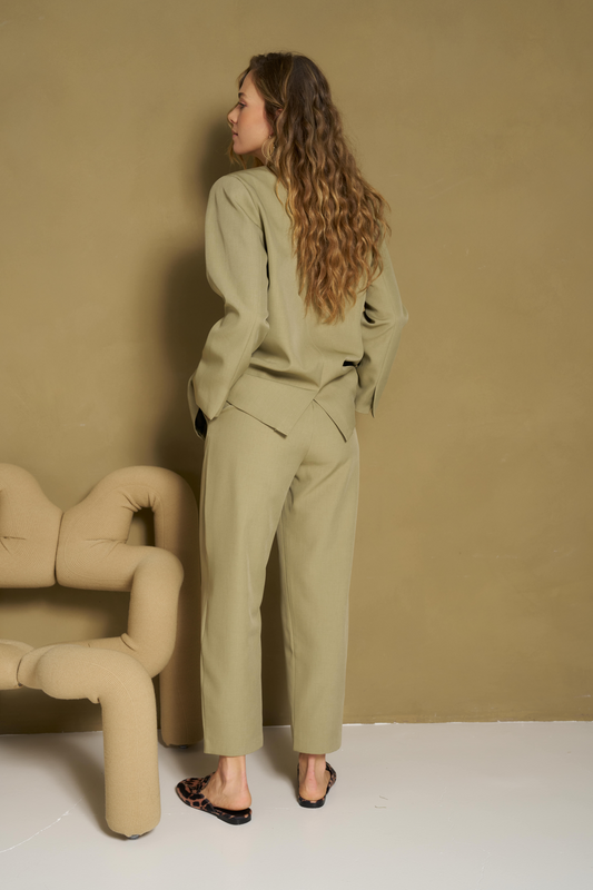 Lofty Manner - Pants Helvi - High Rise Tapered - Kaki