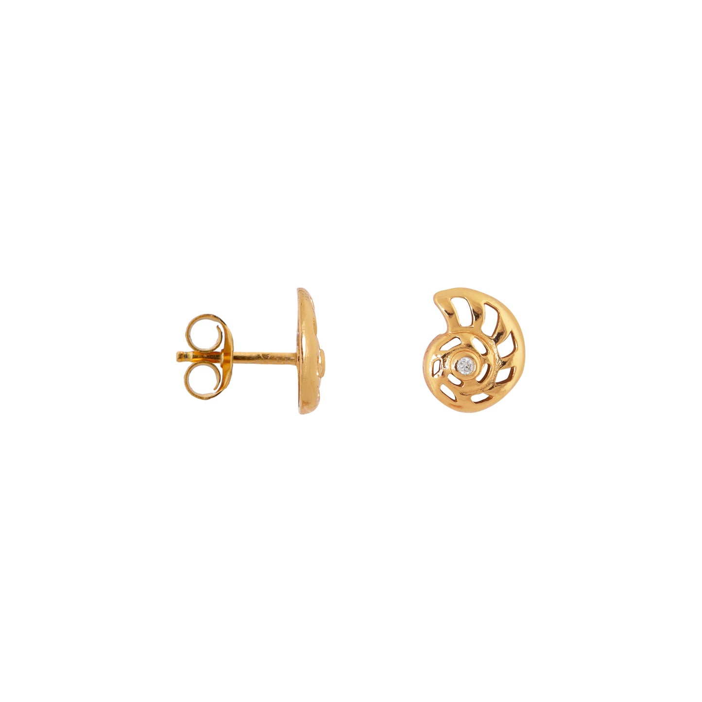 Label Kiki - Spiral gold studs - 925 sterling silver & gold plated