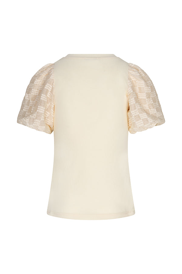 Lofty Manner - Top Haya - Constrast Puff Sleeve - Cream
