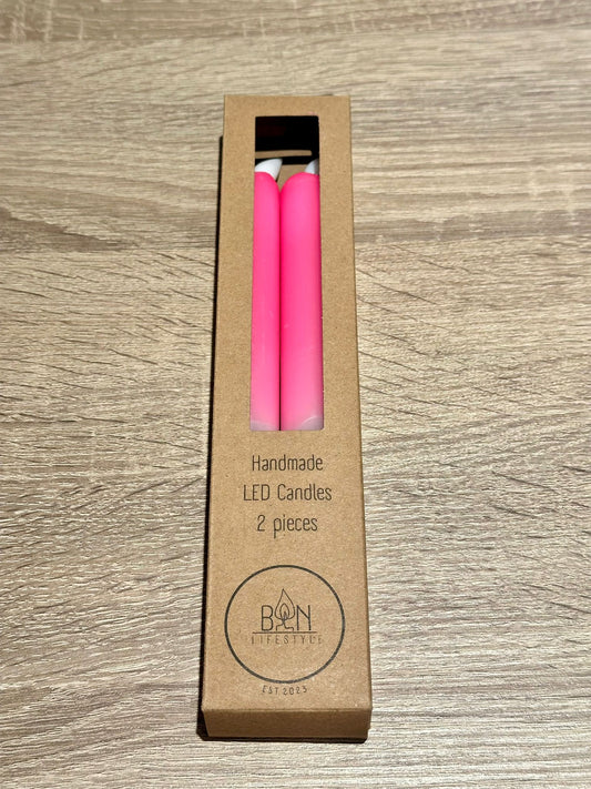 Bon Lifestyle - LED-kaarsen - Neon roze/wit/neon oranje