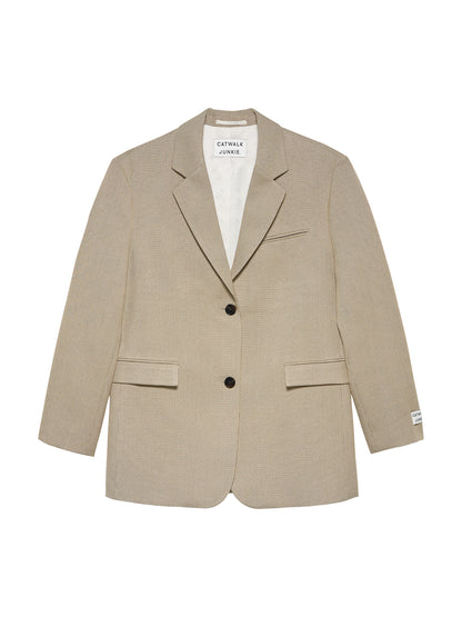 Catwalk Junkie - Oversized check blazer - Coffee Bean