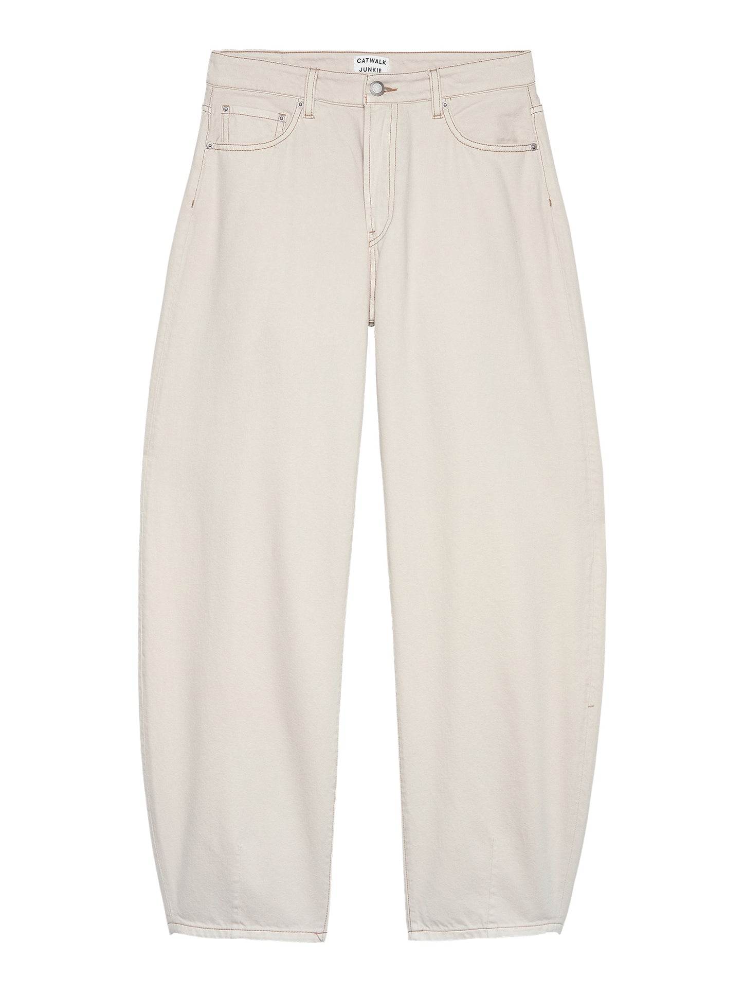 Cropped barrel fit jeans - Cream