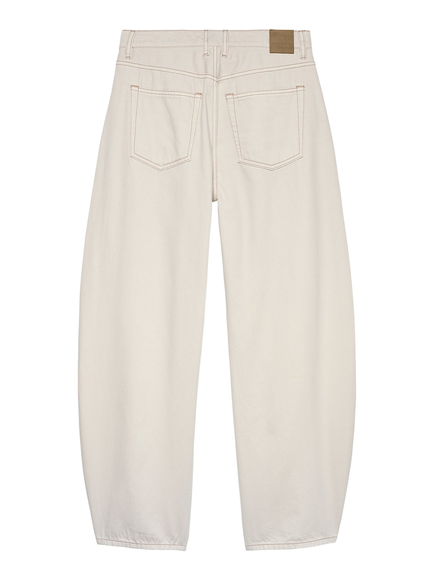 Cropped barrel fit jeans - Cream