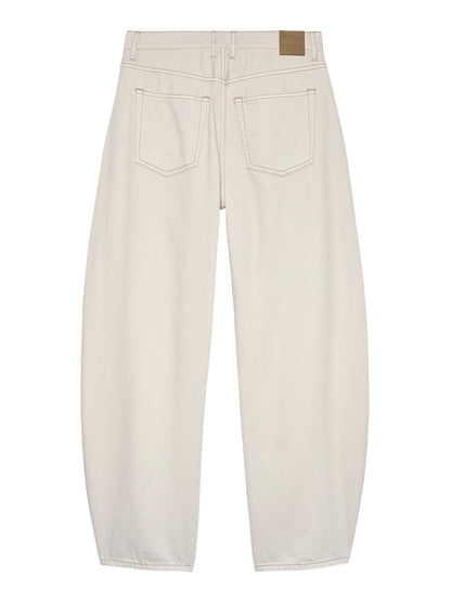 Cropped barrel fit jeans - Cream
