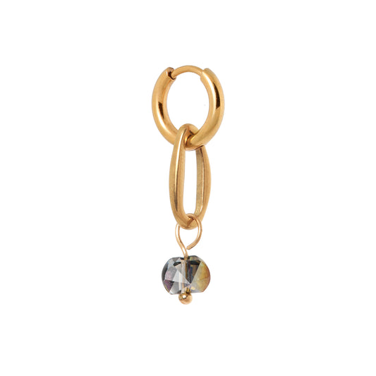 Label Kiki - Bright diamond hoop - Stainless steel & Gold plated