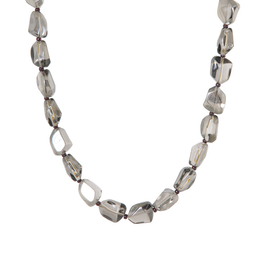 Label Kiki - Grey rock necklace - Stainless steel & gold plated