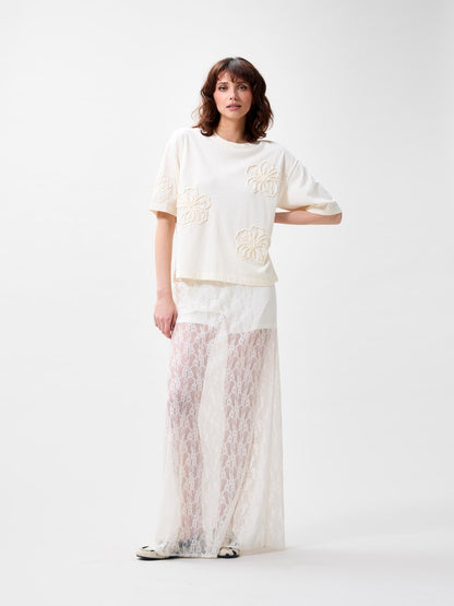 Catwalk Junkie - Hibiscus Tshirt - Creme