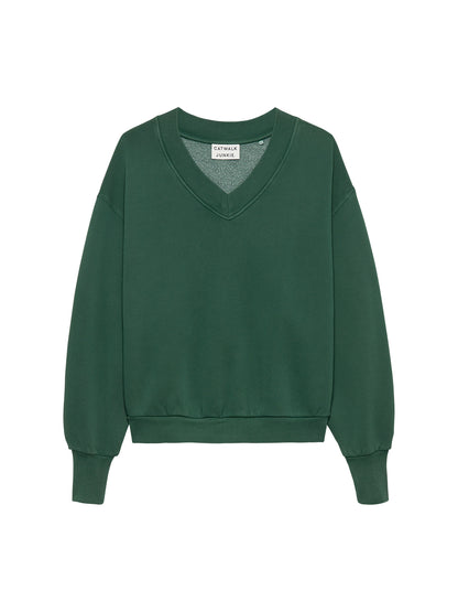 Sweater with Vneck - Pine forest