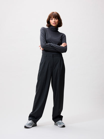 Pinstripe tapered trousers