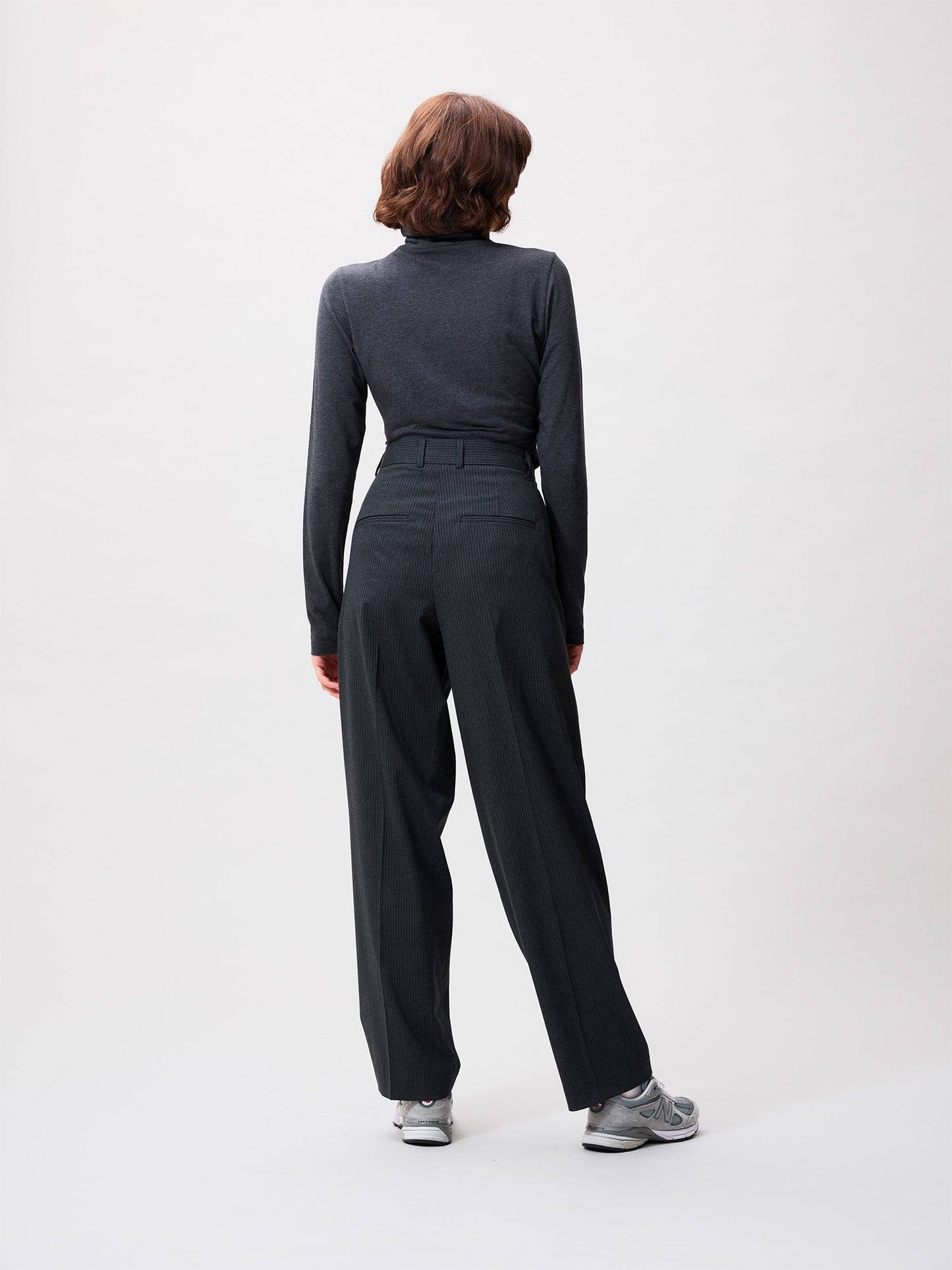 Pinstripe tapered trousers