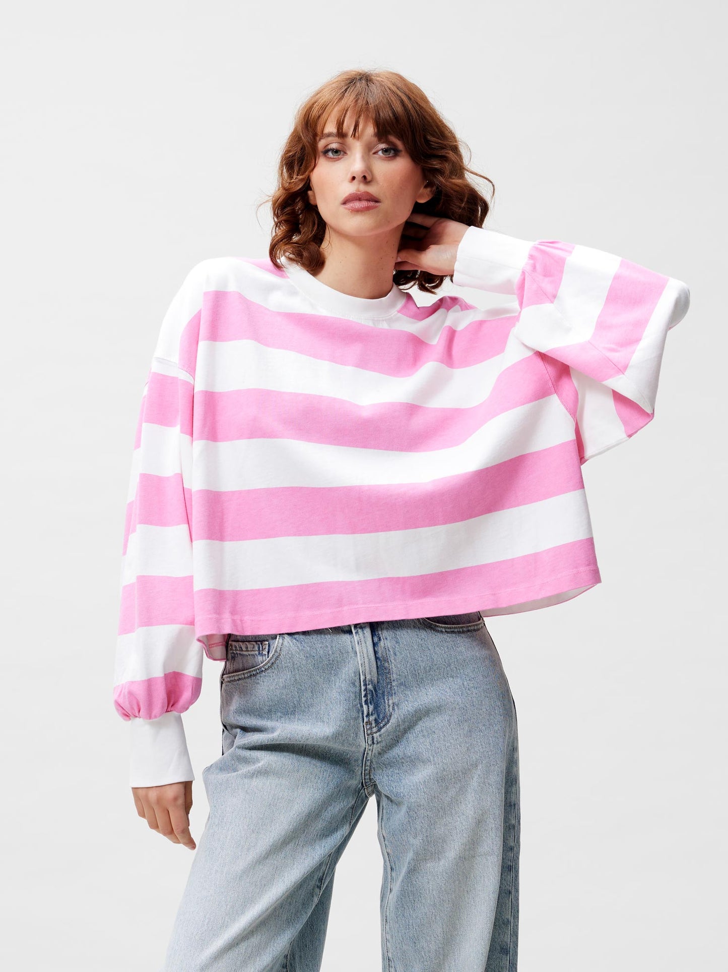 Oversized striped long sleeve
