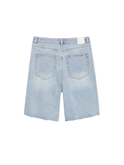 Catwalk Junkie - Loose fit jorts damaged - Licht blauw