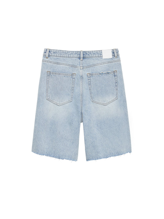Catwalk Junkie - Loose fit jorts damaged - Licht blauw