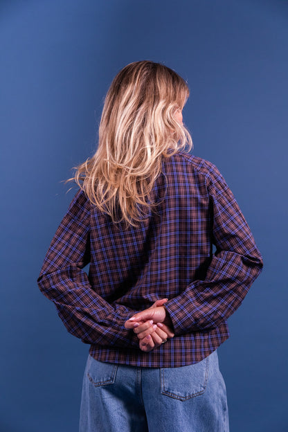Laure + Max - Blouse Cassandra Check - Bruin & blauw