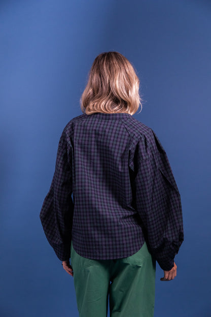 Laure + Max - Blouse Cassandra Check - Bruin & groen
