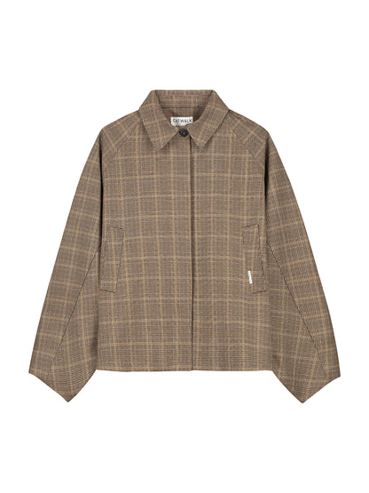Catwalk Junkie - Check cape jacket - Caramel
