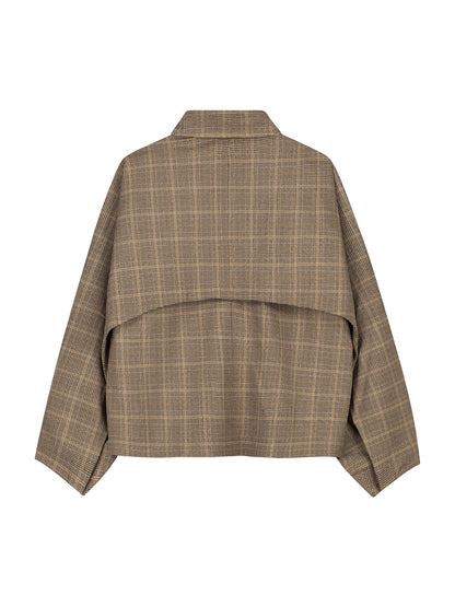Catwalk Junkie - Check cape jacket - Caramel