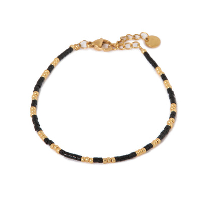 Midnight black bracelet - gold