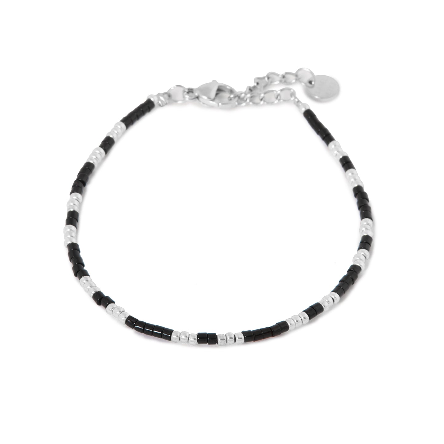 Midnight black bracelet - silver