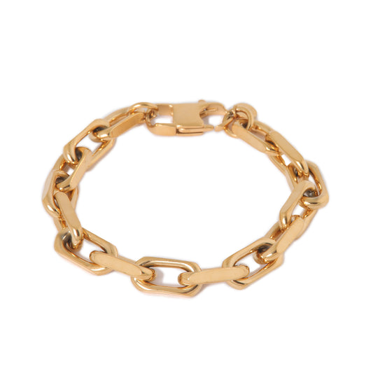Label Kiki - Bold chain bracelet - Stainless steel & gold plated