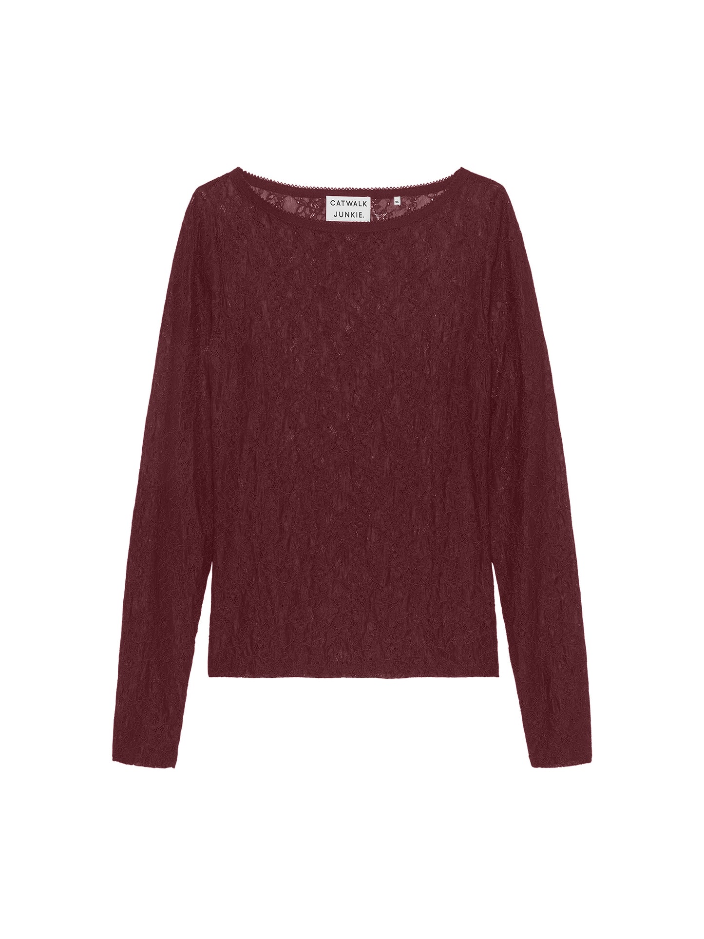 Catwalk Junkie - Lace Longsleeve - Merlot