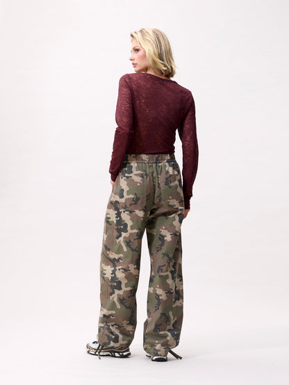 Catwalk Junkie - Lace Longsleeve - Merlot