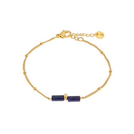 Label Kiki - Black spots bracelet gold - Stainless steel