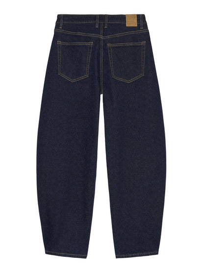 Cropped barrel fit jeans - Dark Blue