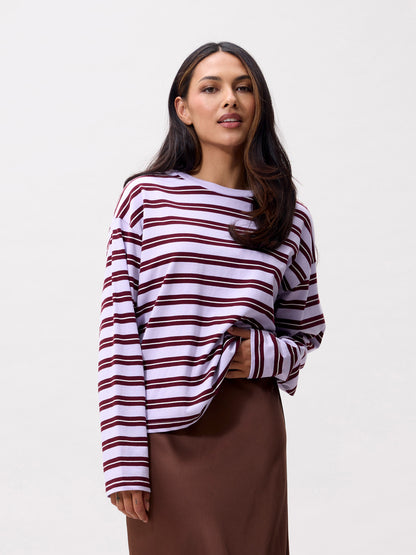 Catwalk Junkie - Striped long sleeve - Lavender Frost