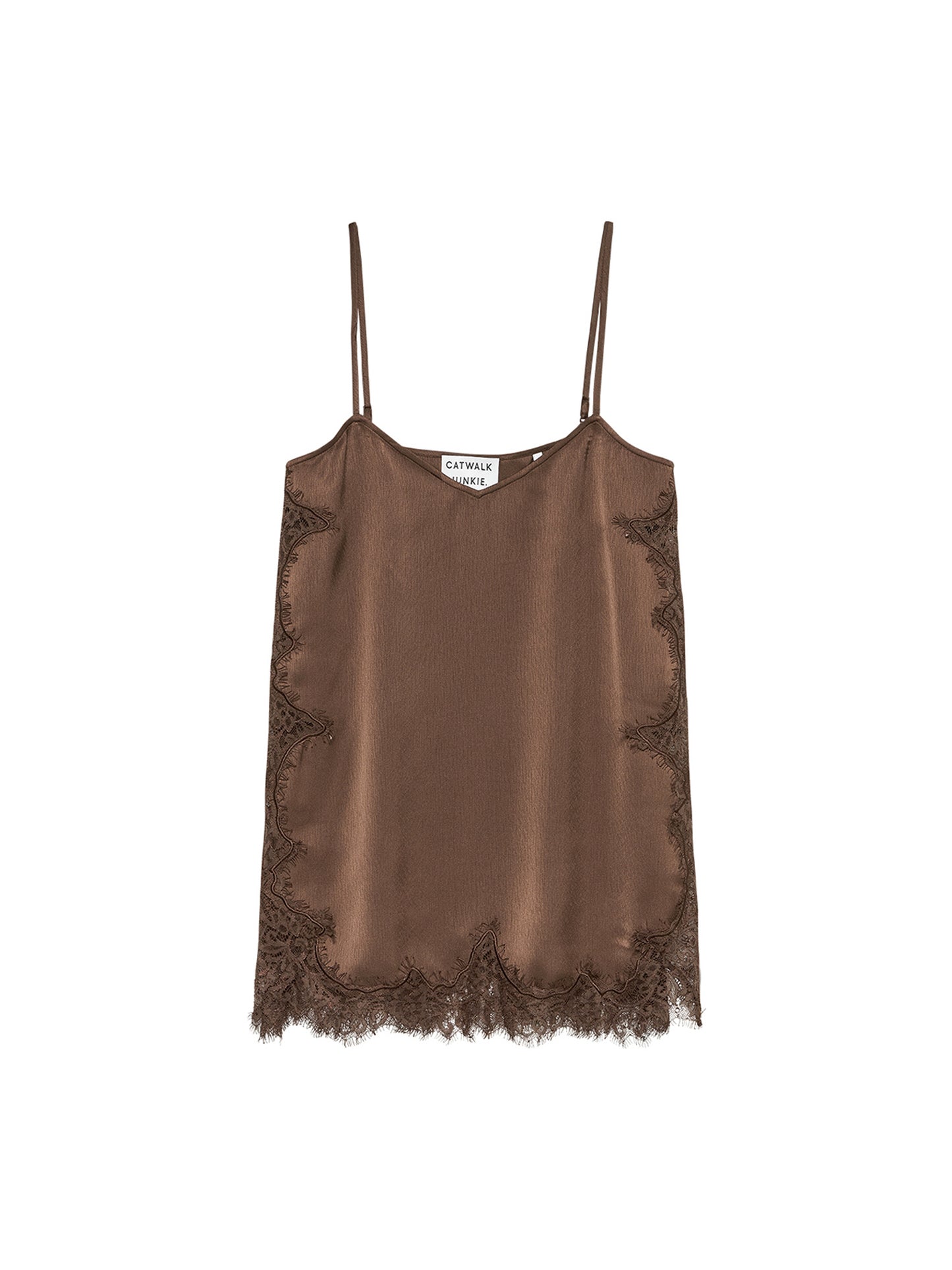 Catwalk Junkie - Lace spaghetti top - Rockey Road