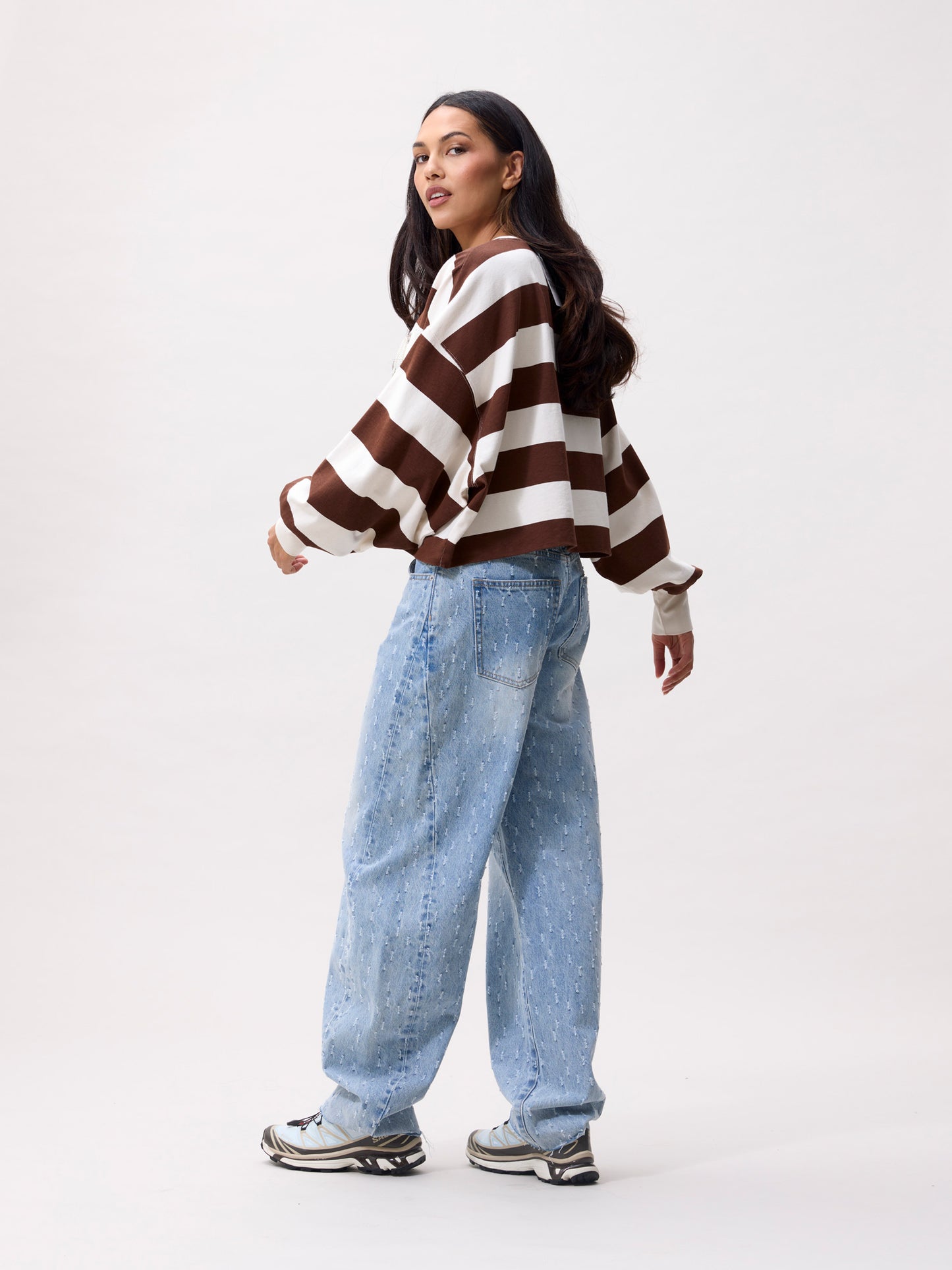 Catwalk Junkie - Oversized striped long sleeve - Rocky Road