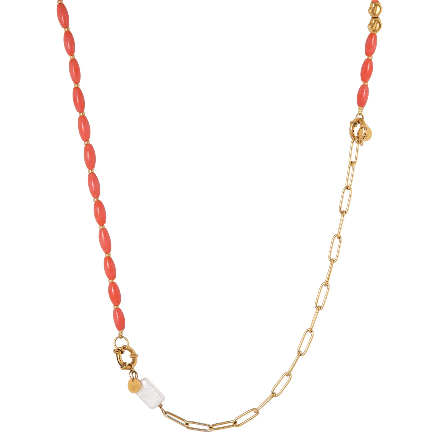 Peachy baby long necklace gold