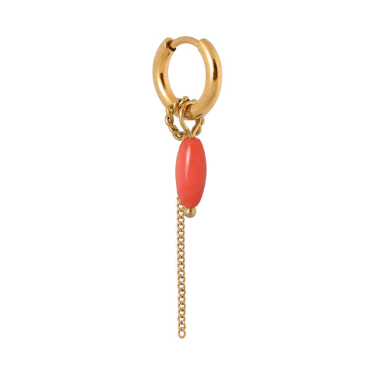 Label Kiki - Peachy chain hoop gold - Stainless steel & gold plated