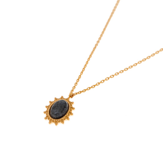 Label Kiki - Noir necklace - Stianless steel & gold plated