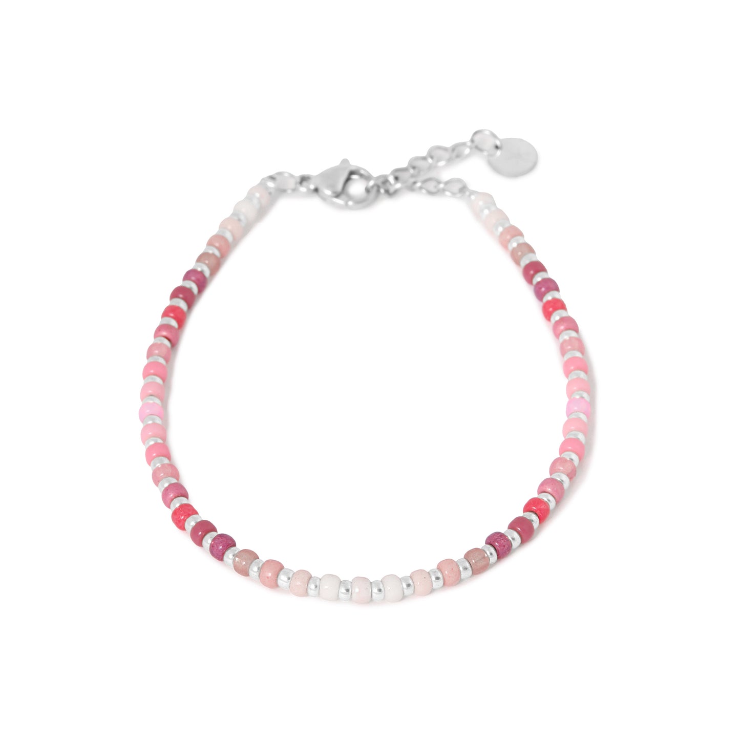 Label Kiki - All day pink bracelet silver - Stainless steel, 925 silver plated