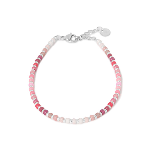 Label Kiki - All day pink bracelet silver - Stainless steel, 925 silver plated