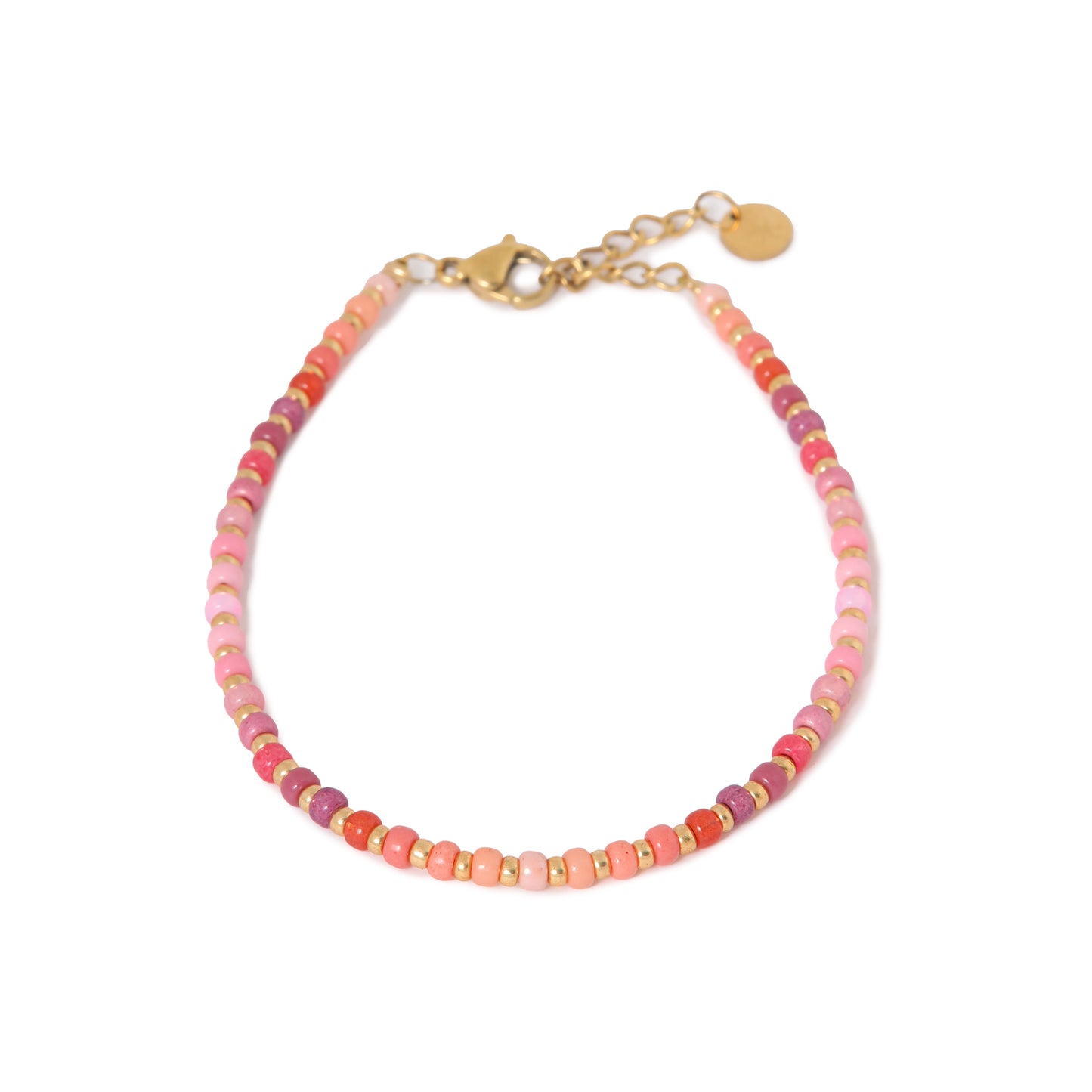Label Kiki - All day pink bracelet gold - Stainless steel, gold plated