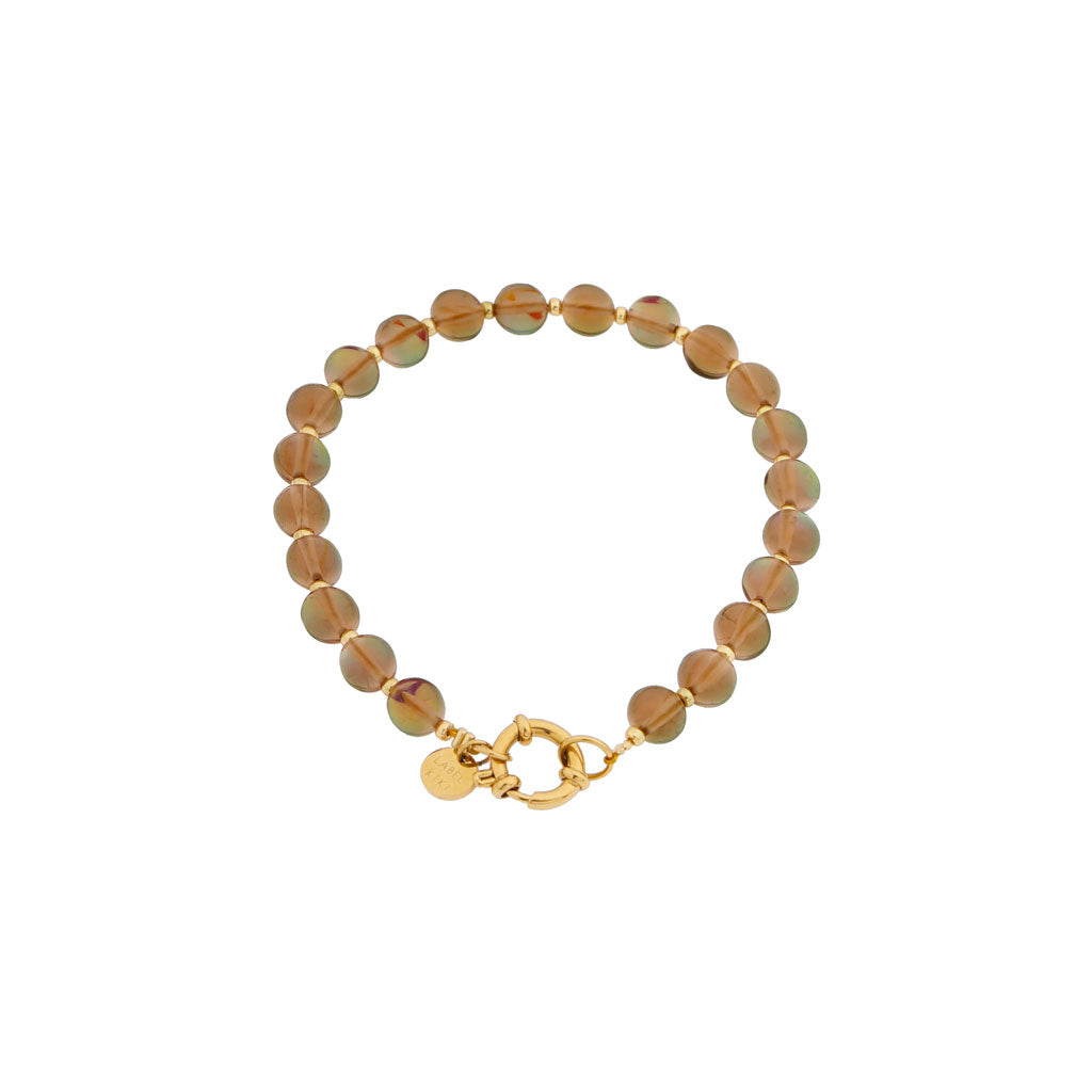 Label Kiki - Brown flame bracelet gold - Stainless steel