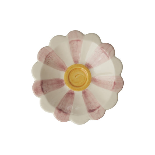 Keramiek dipkommetje bloem - roze